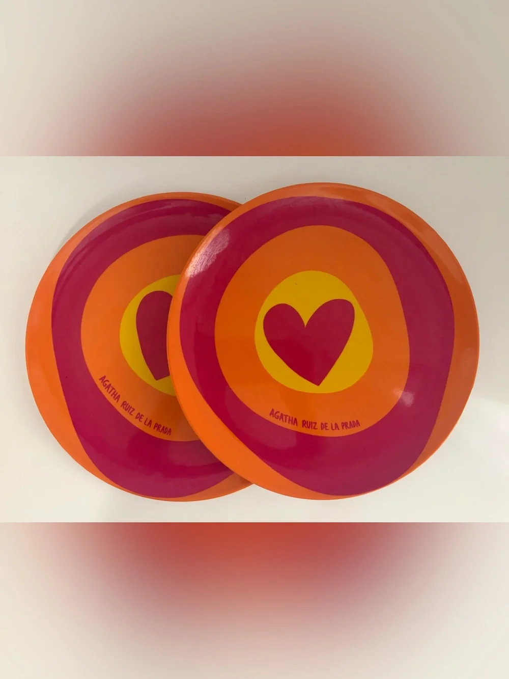 Agatha Ruiz De La Prada Pink Orange Yellow Heart Clock & Towel Set